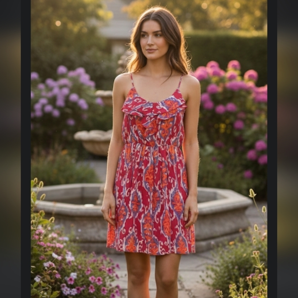 Tribal Women's Pink and Orange Dress
